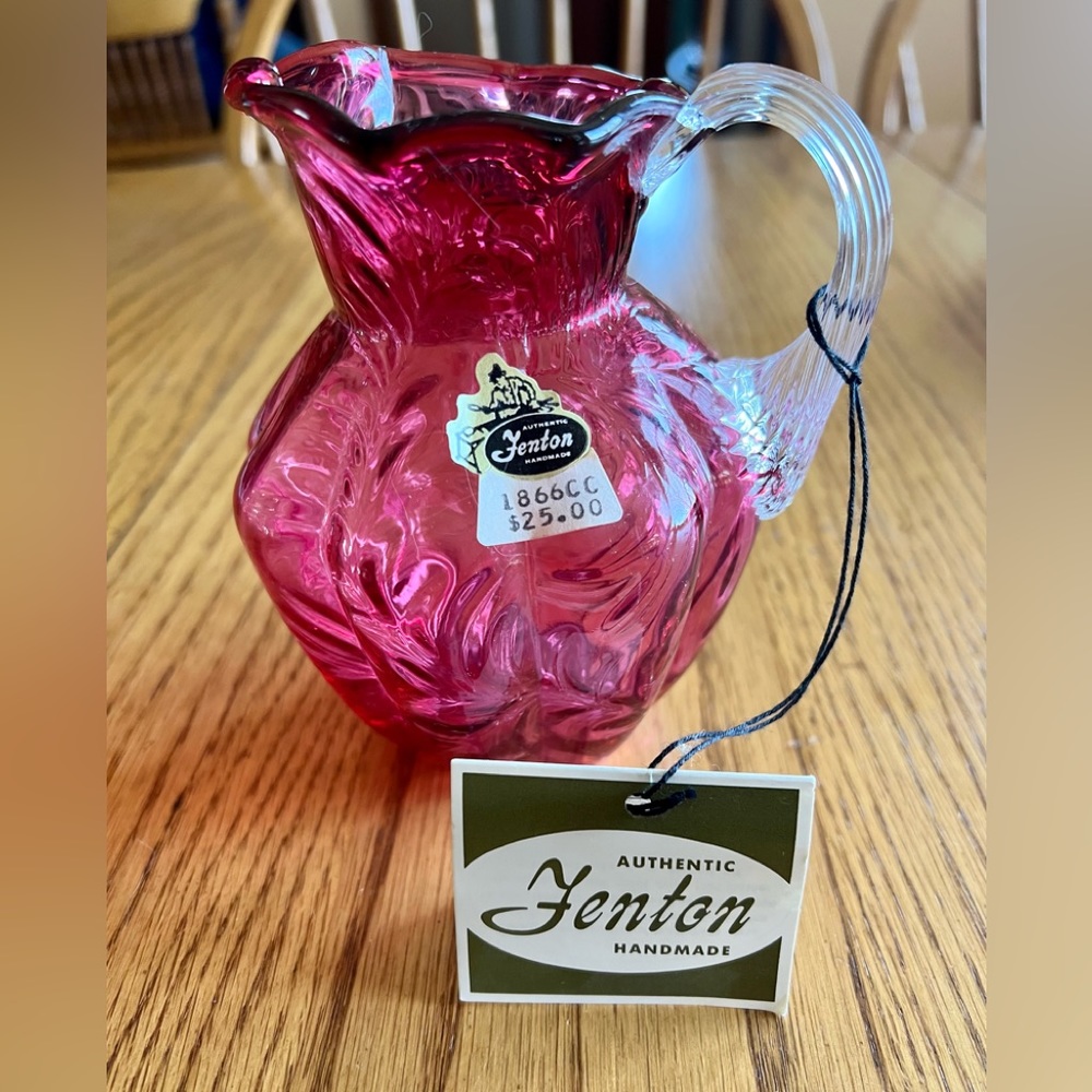 VINTAGE FENTON CRANBERRY GLASS PITCHER